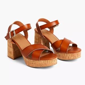 Lane Bryant Cognac Strappy Platform Sandal